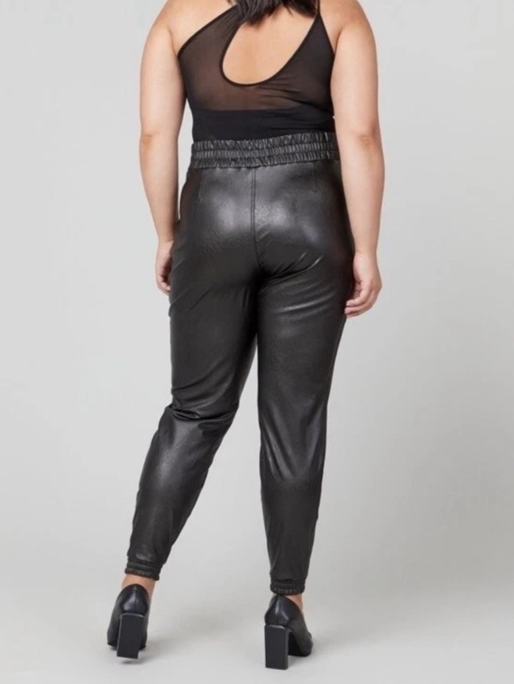 SPANX Faux Leather Jogger Pants - Black - Picture 3 of 11